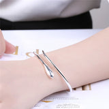 925 Silver Arrow Bangle Bracelet Wedding Engagement Jewelry