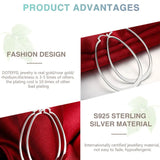 925 Silver Big Circle Hoop Earring Women Party Gift Charm Wedding Jewelry