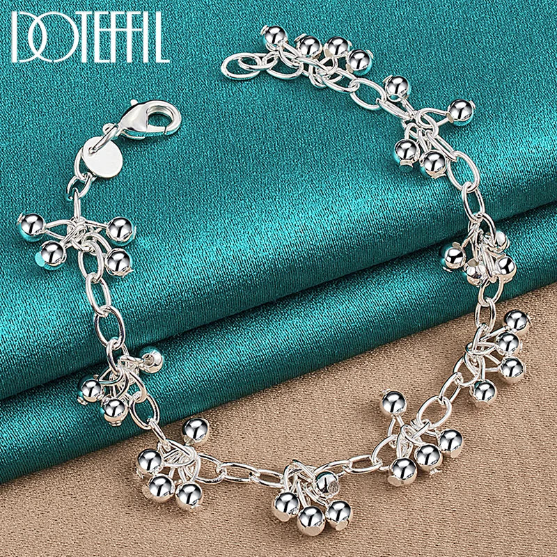 925 Silver Ball Chain Bracelet Wedding Engagement Jewelry