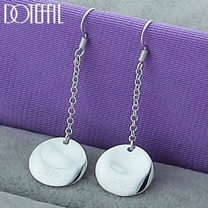 925 Silver Long Drop Earrings for Woman Wedding