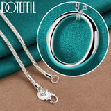 925 Silver Circle Pendant Necklace 18-30 Inch Chain Women Jewelry