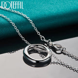925 Silver Circle Pendant Necklace 18" Snake Chain