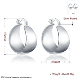 925 Silver Stud Earrings Smooth Convex Women Wedding Jewelry