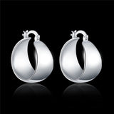 925 Silver Stud Earrings Smooth Convex Women Wedding Jewelry