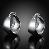 925 Silver Stud Earrings Smooth Convex Women Wedding Jewelry