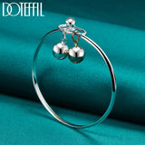 925 Silver Double Bead Bangle Bracelet Wedding Jewelry