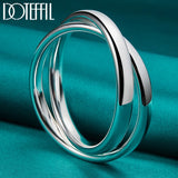 925 Silver Double Big Ring Bangle Bracelet Wedding Jewelry
