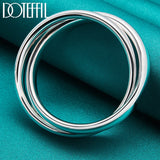 925 Silver Double Ring Bangle Bracelet Wedding Jewelry