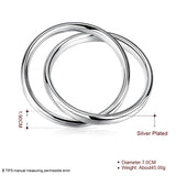 925 Silver Double Ring Bangle Bracelet