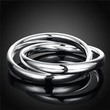 925 Silver Double Ring Bangle Bracelet