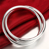 925 Silver Double Ring Bangle Bracelet