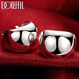 925 Silver Egg Shape Hoop Earrings Romantic Jewelry Wedding Gift