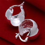 925 Silver Egg Shape Hoop Earrings Romantic Jewelry Wedding Gift