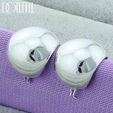 925 Silver Egg Shape Hoop Earrings Romantic Jewelry Wedding Gift