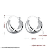 925 Sterling Silver Hoop Earrings Romantic Jewelry