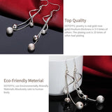 925 Silver Frosted Beads Ball Drops Earrings Women Gift Wedding