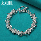925 Silver Grape Bead Bracelet Chain Wedding Jewelry