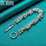 925 Sterling Silver Grape Bead Bracelet Chain Wedding Jewelry