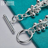 925 Sterling Silver Grape Bead Bracelet Chain Wedding Jewelry