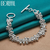 925 Sterling Silver Grape Bead Bracelet Chain Wedding Jewelry
