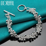 925 Sterling Silver Grape Bead Bracelet Chain Wedding Jewelry