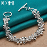 925 Sterling Silver Grape Bead Bracelet Chain Wedding Jewelry