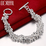 925 Sterling Silver Grape Bead Chain Bracelet For Woman
