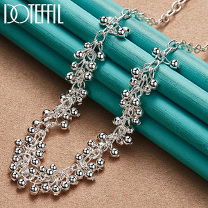 925 Sterling Silver Grape Bead Chain Necklace for Women