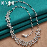 925 Sterling Silver Grape Bead Chain Necklace for Women