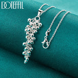 925 Sterling Silver Grape Bead Necklace 18-30 Inch Chain