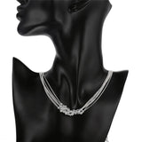 925 Silver Grape Beads Multi-Chain Necklace Wedding Jewelry