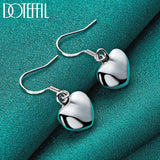 925 Silver Heart Drop Earrings Wedding Jewelry