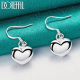 925 Silver Heart Drop Earrings Wedding Jewelry