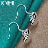 925 Silver Heart Drop Earrings Wedding Jewelry