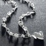 925 Silver Hollow Heart Pendant Necklace Wedding Party Jewelry