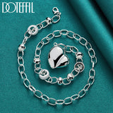 925 Silver Hollow Heart Pendant Necklace Wedding Party Jewelry