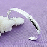925 Silver Letter Bangle Bracelet for Wedding Engagement Party