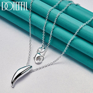 925 Sterling Silver Long Pendant Necklace 18 Inch Chain