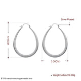 925 Silver Circle U Round Hoop Earring Wedding Jewelry