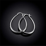 925 Silver Circle U Round Hoop Earring Wedding Jewelry
