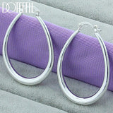 925 Silver Circle U Round Hoop Earring Wedding Jewelry