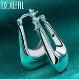 925 Silver U Hoop Earring For Women Party Wedding Jewelry