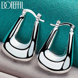 925 Silver U Hoop Earring For Women Party Wedding Jewelry