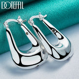 925 Silver U Hoop Earring For Women Party Wedding Jewelry
