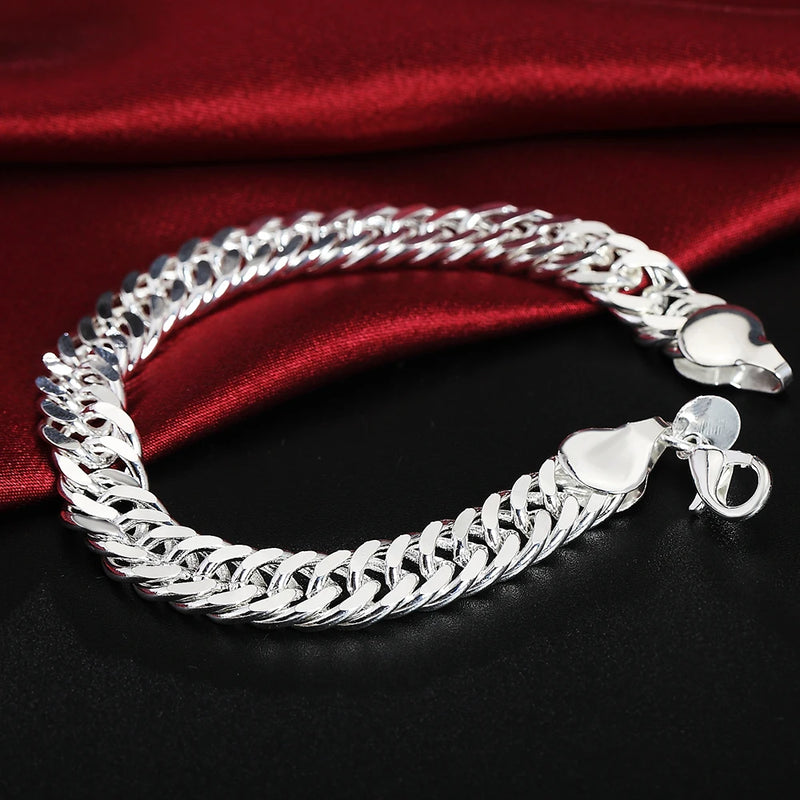 925 Silver Snake Chain Bracelet 10mm for Wedding Engagement