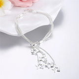 925 Silver Snake Chain Star Bracelet Wedding Jewelry