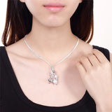 925 Silver Snake Chain Pendant Necklace Glossy/Matte Beads Woman Charm