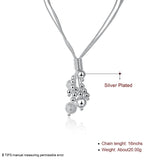 925 Silver Snake Chain Pendant Necklace Glossy/Matte Beads Woman Charm