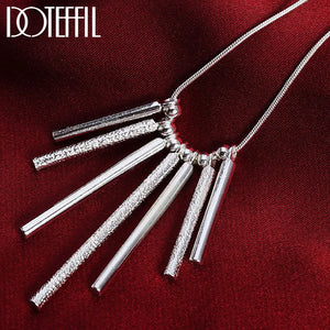 925 Silver Snake Chain Bead Pendant Necklace For Women
