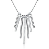 925 Silver Snake Chain Bead Pendant Necklace For Women